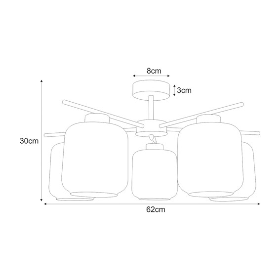 Lampa Sufitowa PIEGA K-5517 Czarny/Grafitowy/Srebrny