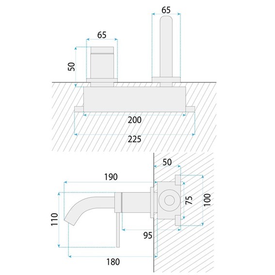 Bateria Podtynkowa CLIF Nikiel Szczotkowany