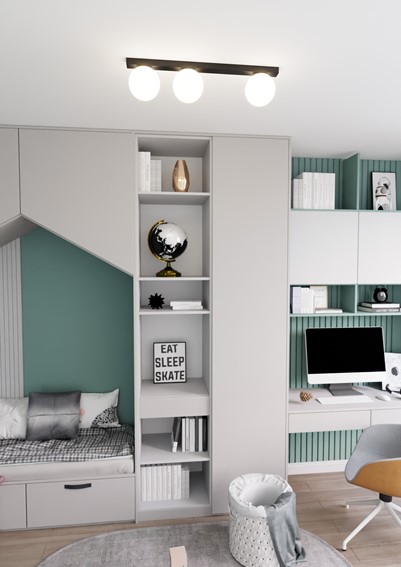 Lampa Sufitowa FIT 3 Czarny/Opal