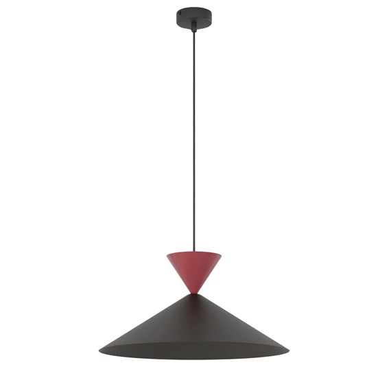 Lampa Wisząca RALF 1M Czarny/Burgundowy