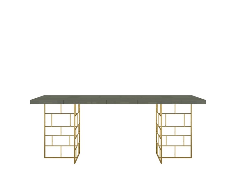 Stół ROSE HILL RH10 200x90 Zielony/Złoty