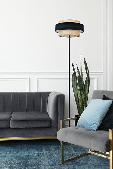 Lampa Podłogowa GATO K-5235 Czarny/Beżowy