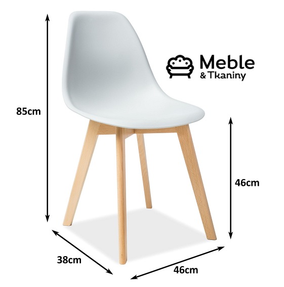 Krzesło MORIS Buk/Jasny Szary