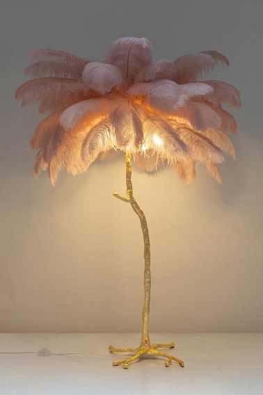 Lampa Podłogowa Tiffany 120x120x175 Złoty/Różowy