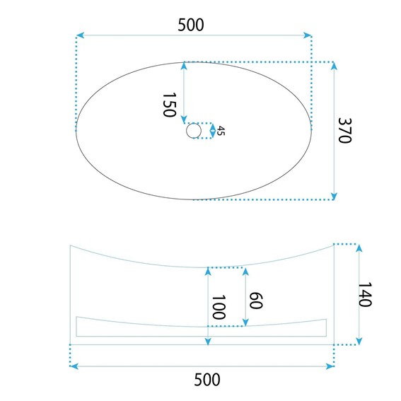 Umywalka Nablatowa HARPER Transparentny