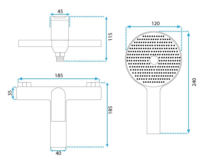 Bateria Wannowa AVALON Złoty Szczotkowany