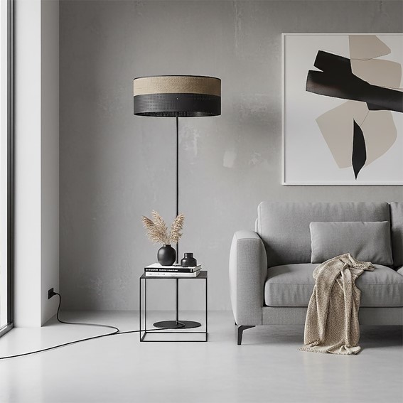 Lampa Podłogowa KARBON LP1 Czarny/Brązowy