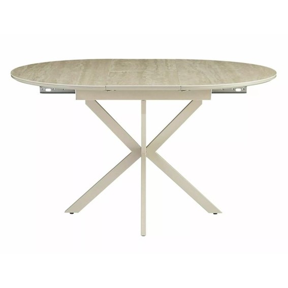 Stół Rozkładany GASTON Ceramic (135-100)x100cm Beż Połysk/Kaszmir