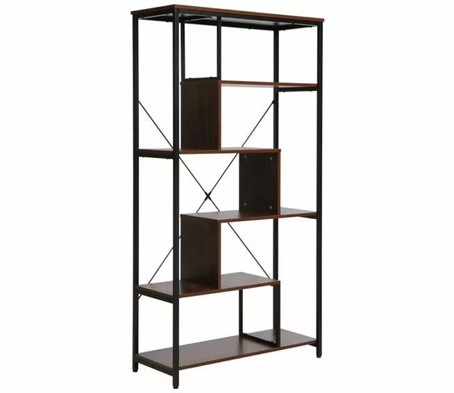 Regał NET A Czarny Mat/Ciemny orzech