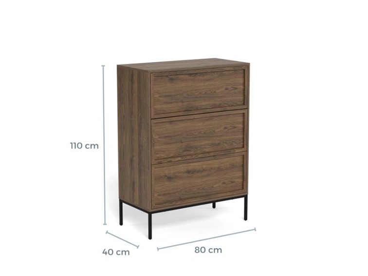 Komoda PALMDALE z Szufladami Dąb Dymiony