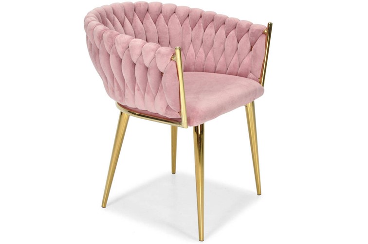 Krzesło ROSA Złoty/Pudrowy Róż