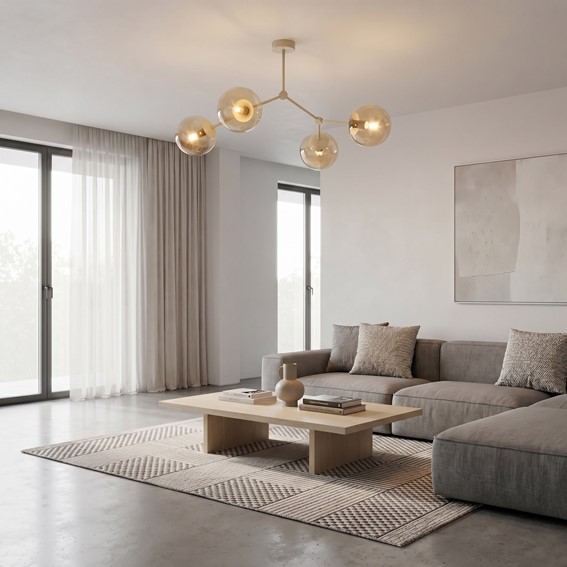 Lampa Sufitowa SPACE 4 Beżowy/Miodowy