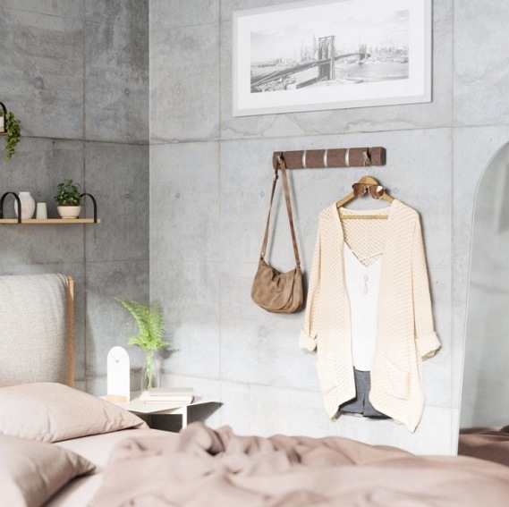 UMBRA wieszak na ubrania FLIP 5 drewno niklowane