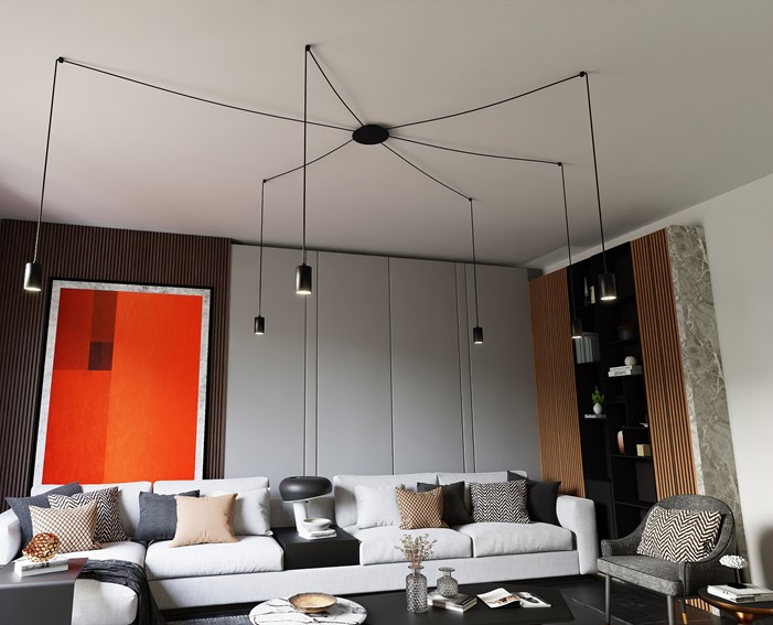 Lampa Wisząca TRAKER 6 Czarny