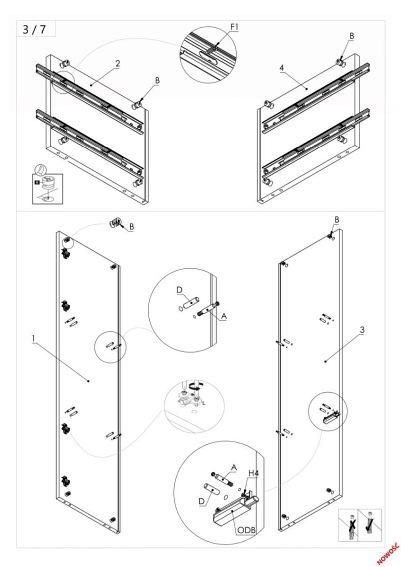 NEST W-2 witryna dąb lefkas/ czarny