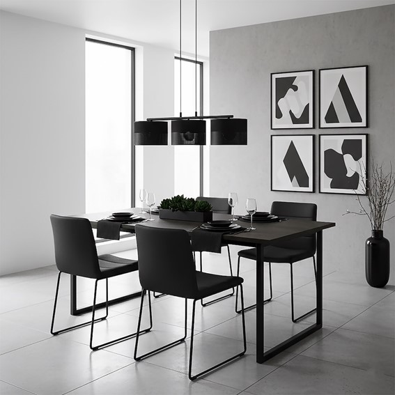 Lampa Wisząca KARBON 3 Czarny