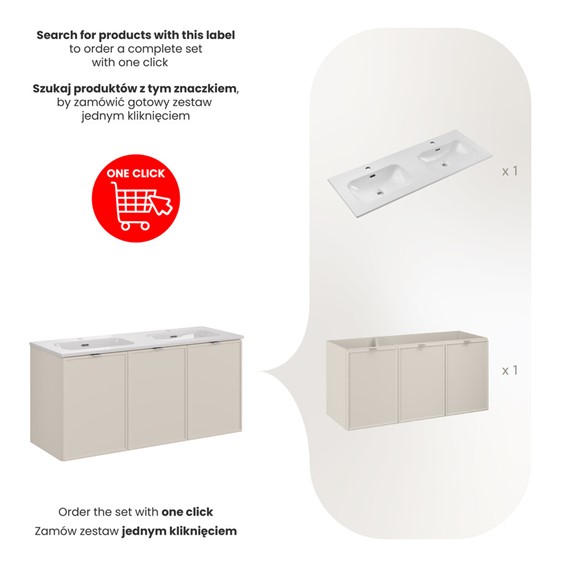 Zestaw Meblowy FLY 120cm Kaszmirowy Mat