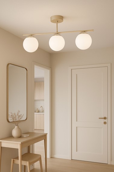 Lampa Wisząca SAVIA K-5792 Biały/Beż/Złoty