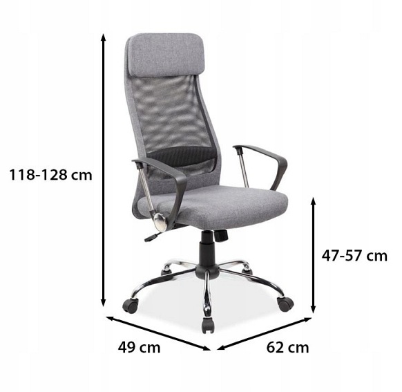 Fotel Obrotowy Q-345 Szary