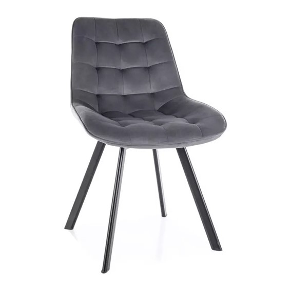 Krzesło MONTI Velvet Szary/Czarny Mat