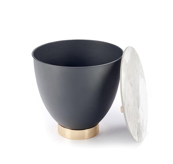 Ława CECILIA fi48 Popiel/Biały Marmur