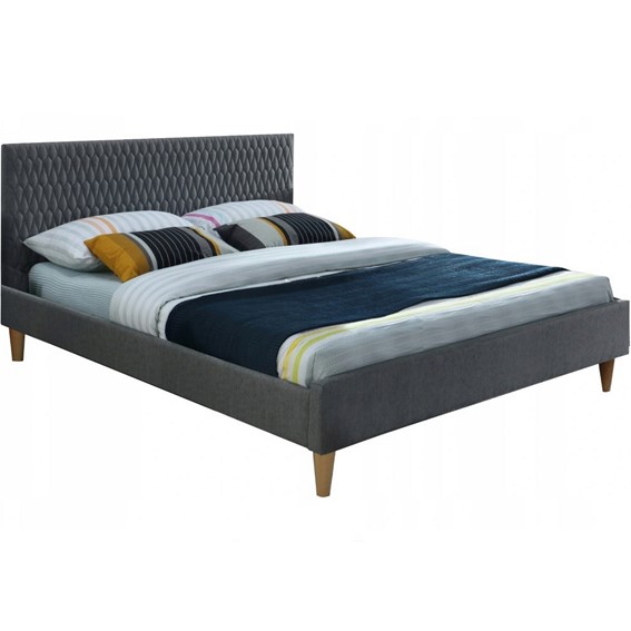 Łóżko AZURRO Velvet 140X200 Szary/Dąb Bluvel 14