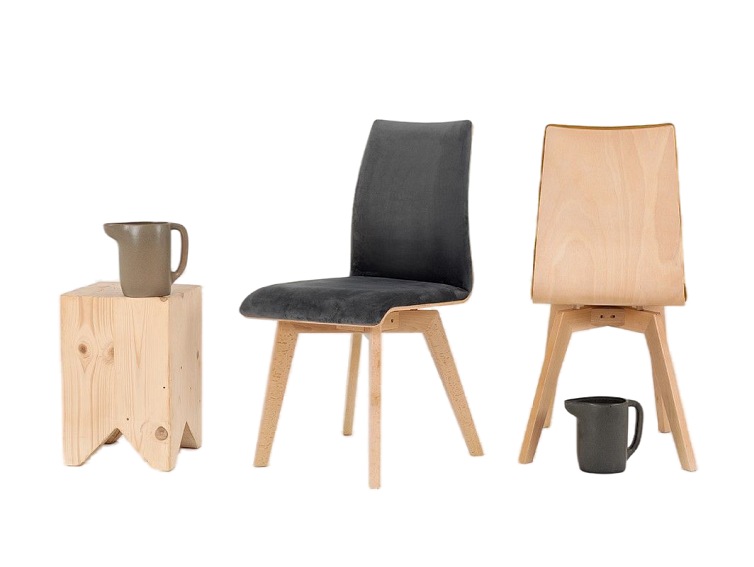 Krzesło Roen 49x45x90 Szary Bez/Naturalny