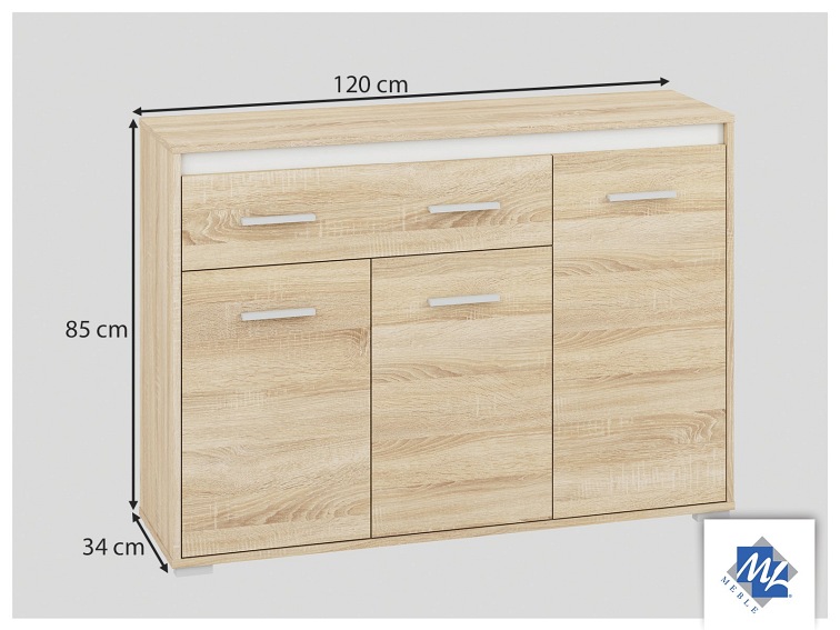 Komoda Avo 13 34x120x85 Sonoma