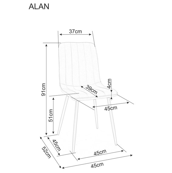 Krzesło ALAN Brego Czarny/Beż 34