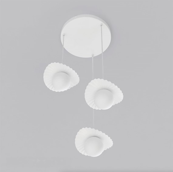 Lampa Wisząca FLORA 3PREM Biały/Opal