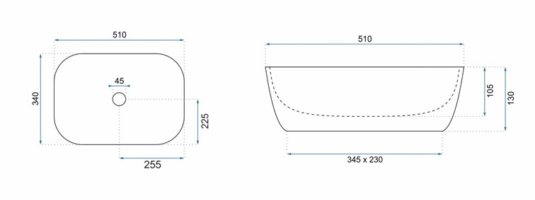 Umywalka Nablatowa CLAUDIA Biały