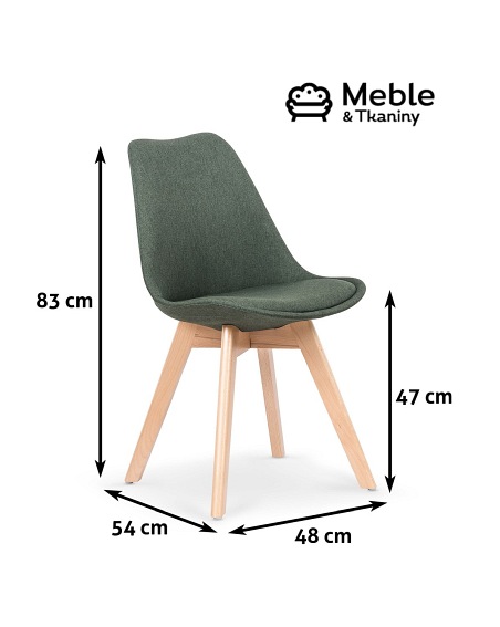 Krzesło K303 Buk/Ciemny Zielony