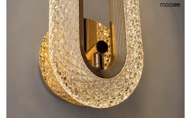 Lampa Ścienna JEWEL Złoty/Transparentny