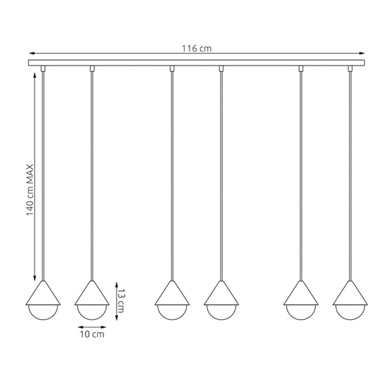 Lampa Wisząca GIRO 6 PREM Czarny
