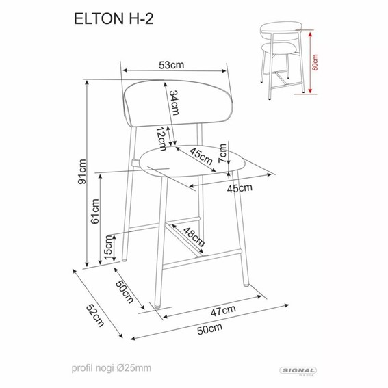 Hoker ELTON H-2 Szary/Czarny Mat