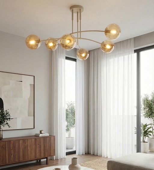 Lampa Sufitowa PREGOS 6 Beżowy/Miodowy