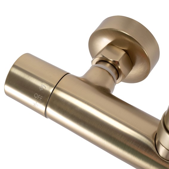 Zestaw Natryskowy PAROT z Termostatem Złoty Szczotkowany