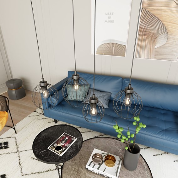 Lampa Wisząca NANDO 4 Czarny