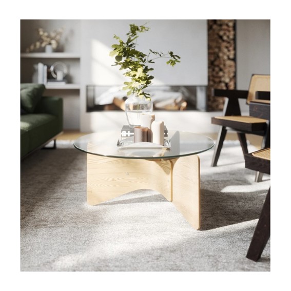 Stolik Kawowy MADERA Fi84cm Naturalny