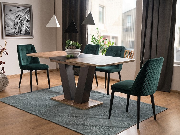 Stół Rozkładany PLATON (136-176)x80 Brąz/Dąb Wotan