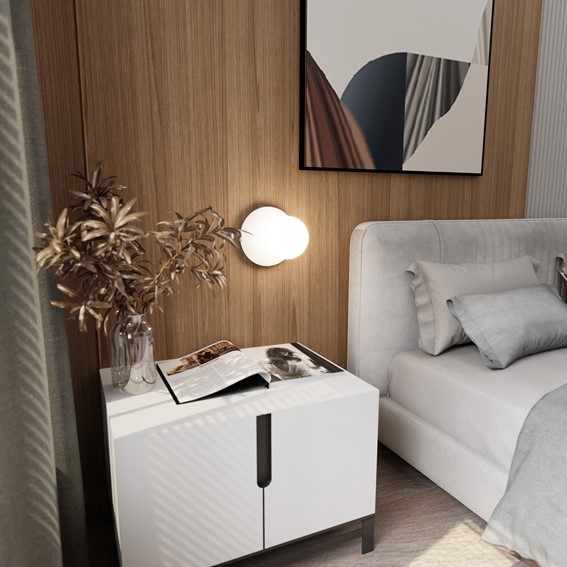 Kinkiet OSLO K1 Biały/Opal