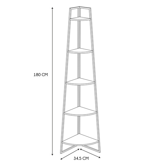 Regał Narożny CORNER II Czarny