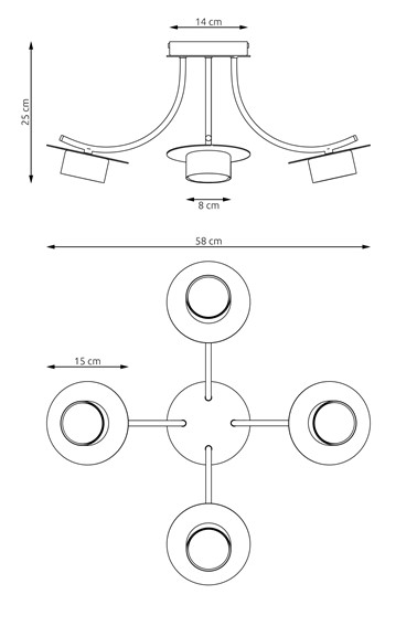 Lampa Sufitowa ENSO 4 Czarny
