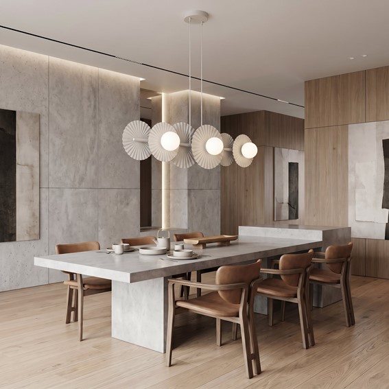 Lampa Wisząca UMBRA 6 Biały/Opal
