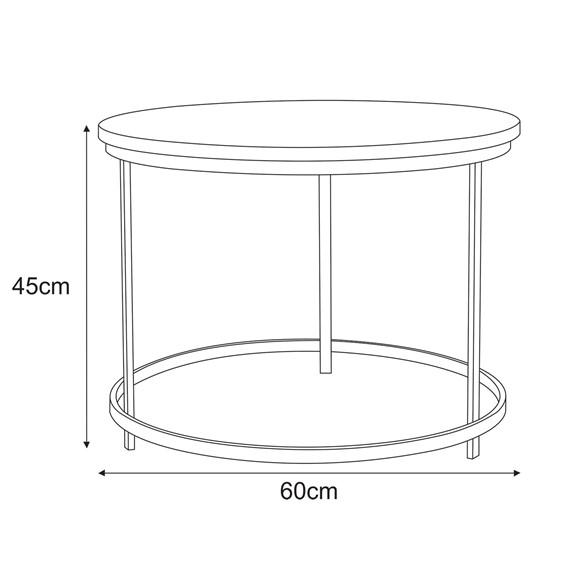 Stolik KAJA HOME KS-28 fi60 Czarny/Dąb