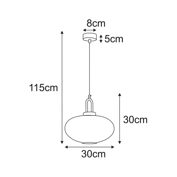 Lampa Wisząca AKARI K-5855 Czarny/Bursztynowy
