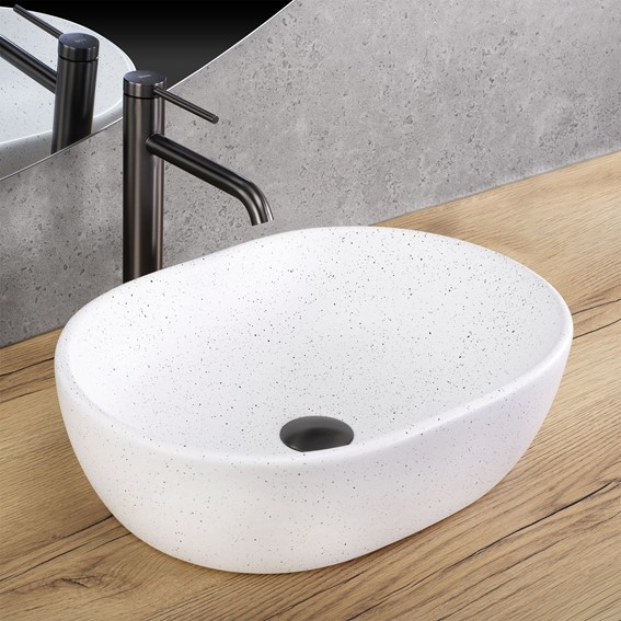 Umywalka Nablatowa AMELIA 48 Biały/Czarny