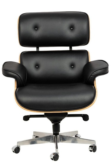 Fotel Biurowy LOUNGE GUBERNATOR Czarny/Orzech