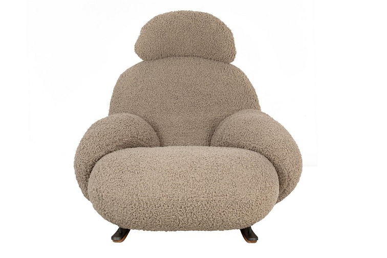 Fotel Bujany Plush Teddy 102x80x91 Ciemny Beżowy