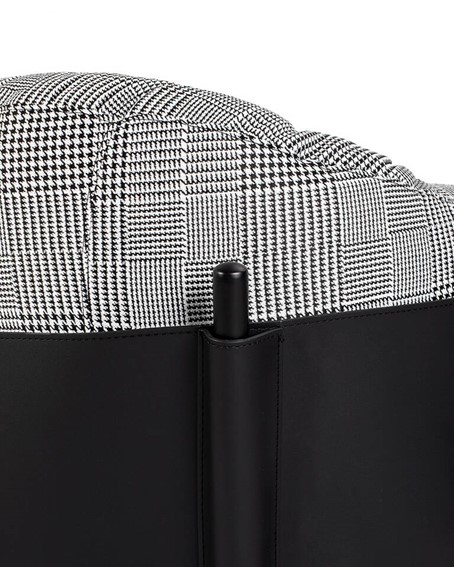 Fotel ROGER Biały/Czarny Pepitka